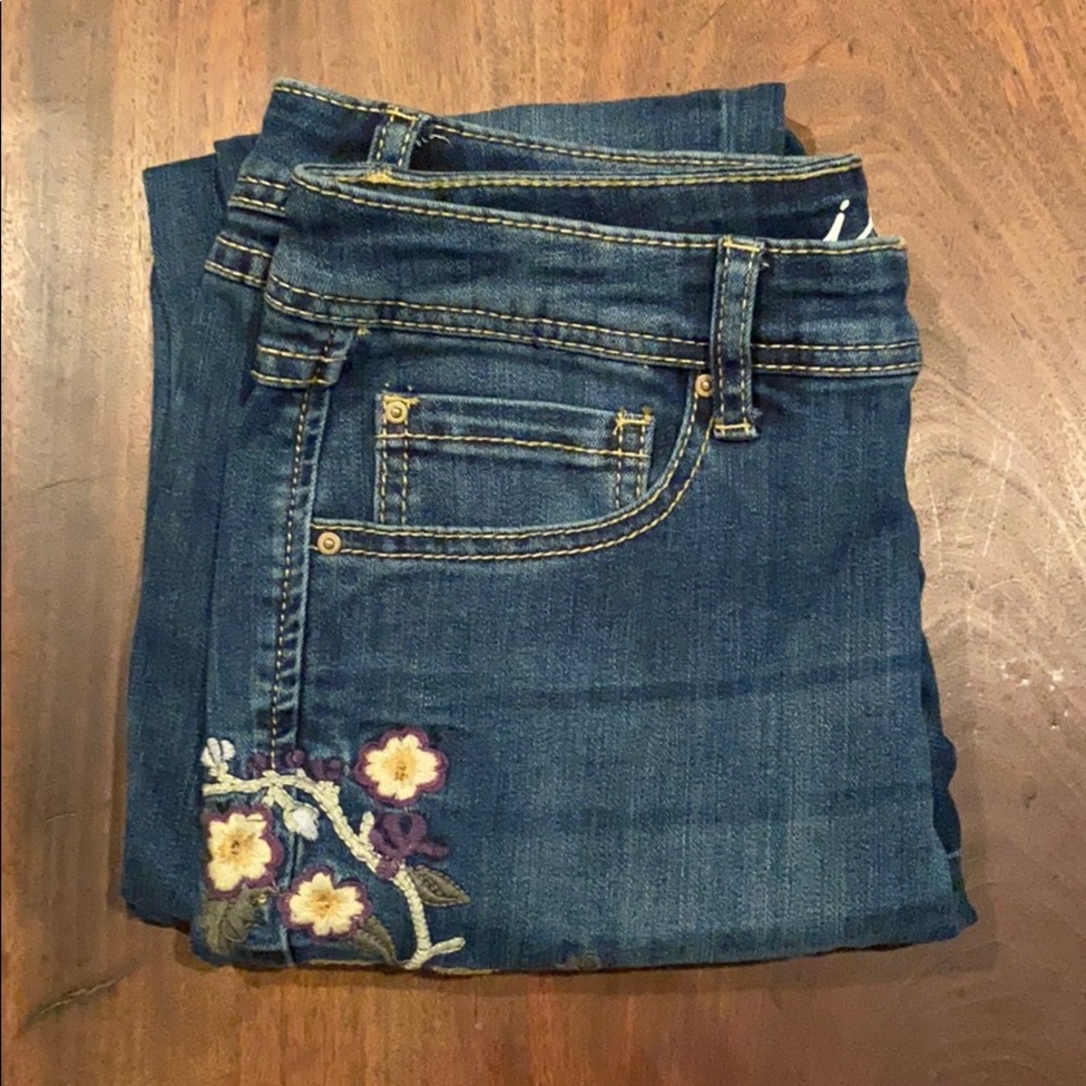 INC floral skinny jeans